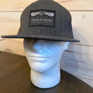 Fox Brand Created to Destroy Dark Grey Strapback Adjustable Rayon/Polyester Hat